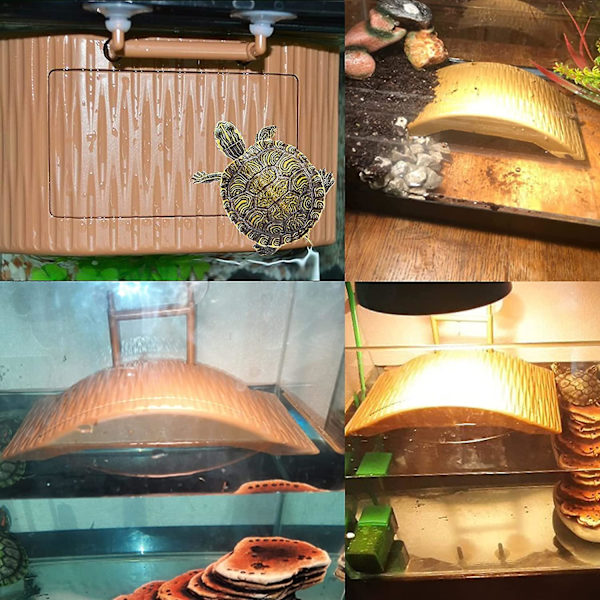 Turtle Floating Island Aquarium Pier Ramp med sugkoppar
