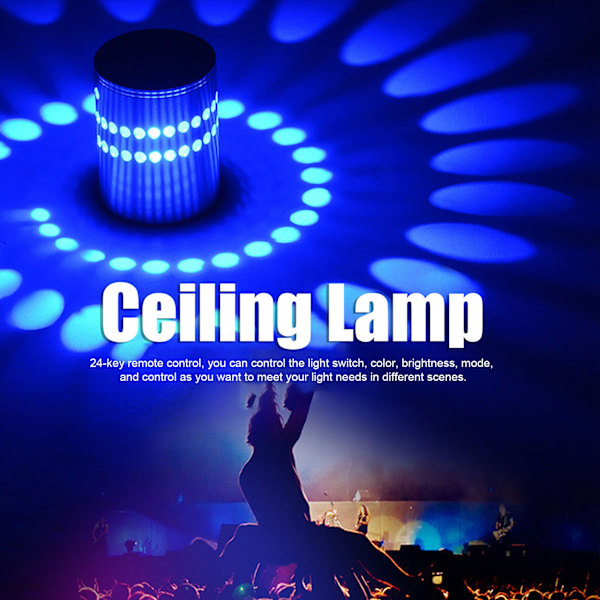 3W RGB Spiral LED Vegg- og Taklampe med Fjernkontroll for Gang (AC 85-265V)