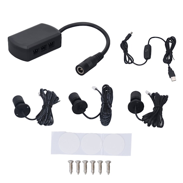5V USB Mini LED Spotlights: Dimbar Displaybelysning for Smykkeskap i Svart Varmt Lys