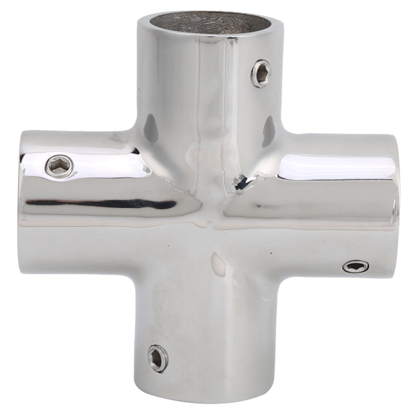 MJS015 Rustfrit Stål 4-vejs Krydsfordeler Rørfitting Bådtilbehør 22MM