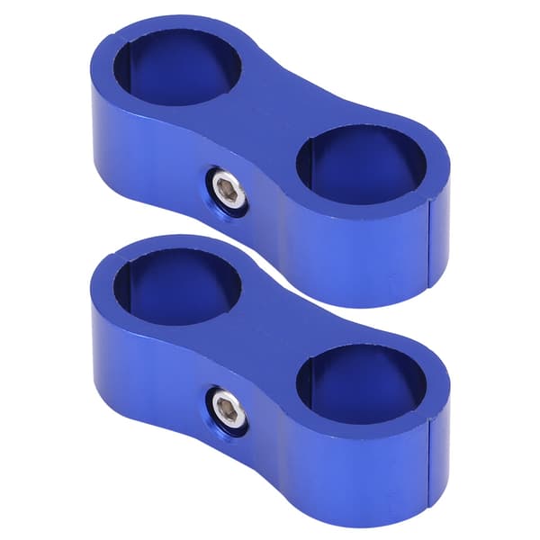 2 stk AN6 flettet slange separator Klemmefeste Adapterfeste Universal Blå