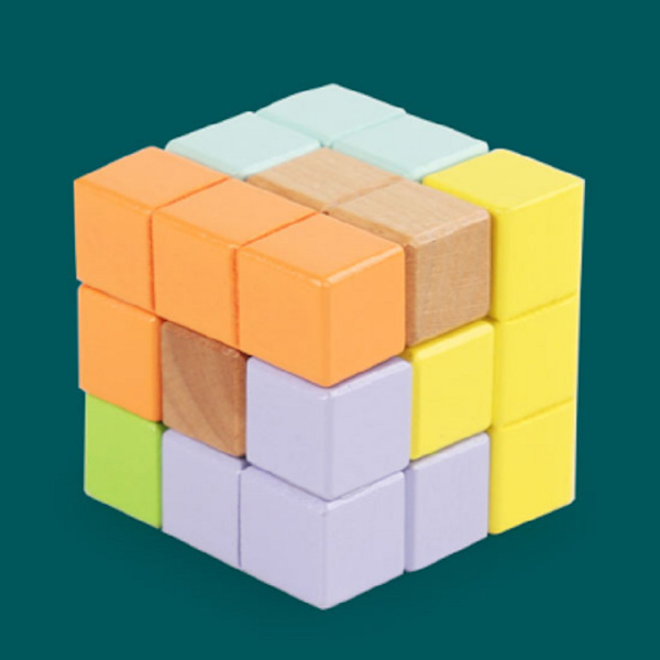 Tetris barns tänkande Rubiks kubbyggstenar