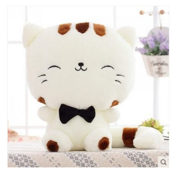 Big Face Cat Plyschleksaksdocka White 65cm