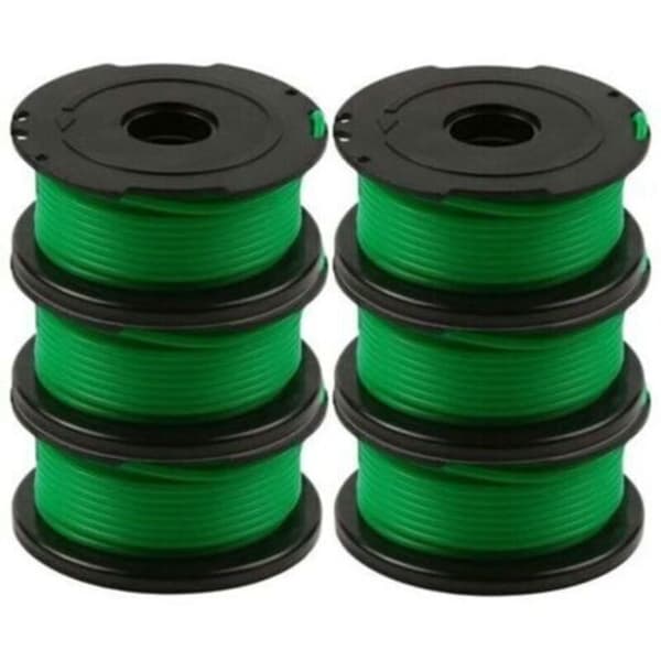 Pakke med 6 spoler trimmertråd til Black and Decker GL7033, GL8033, GL9035, 6 m, DEBUNS