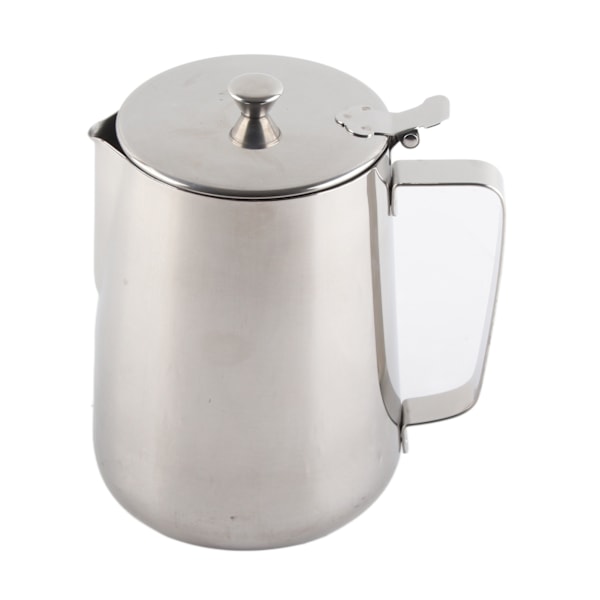 Kaffekrus i rustfritt stål med lokk - 2000 ml melkeskumkanne for latte-kunst