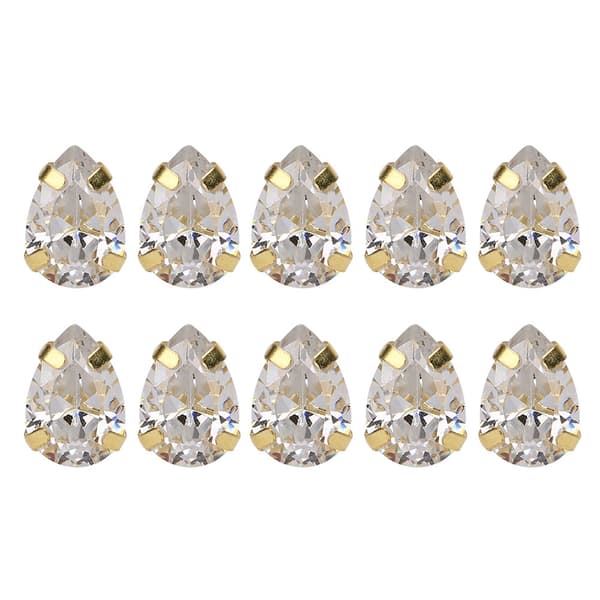 10 kpl Kultainen kynsi strassi rusetti ompelutarvikkeet 7x10mm