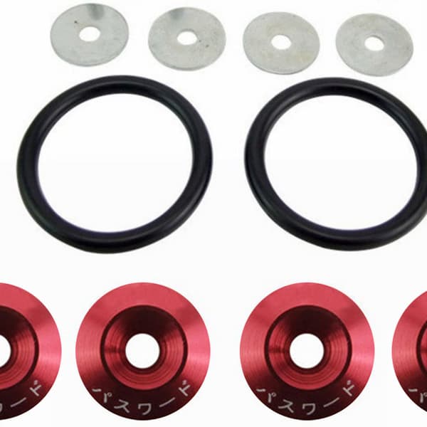 JDM Quick Release Fasteners Kit Høj Styrke Anodisk Oxidation Overflade Rød Bil