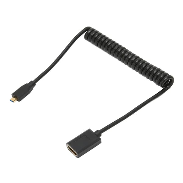 Micro HDMI til HDMI Kabel 8K 60Hz 48Gbps Coiled Adapter til Tablet TV Kamera