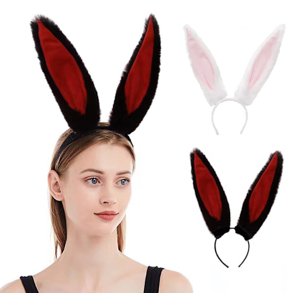 Bunny Ears Pannband för flickor och kvinnor White