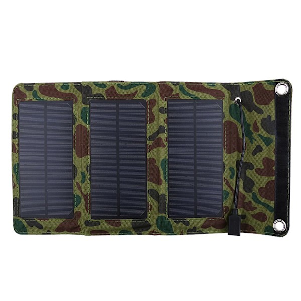 5W 5V Vanntett Sammenleggbar Solcellelader - Bærbar USB Powerbank for Utendørs Bruk