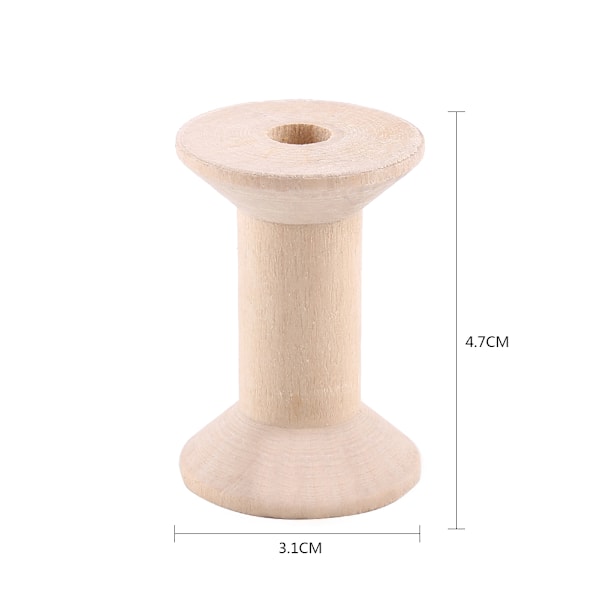 10-pak Naturlige Træ Tomme Trådspoler - 47mm x 31mm