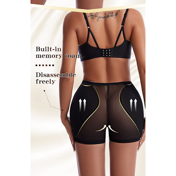 Vadderade sömlösa Shapewear Hip Enhancer Underkläder Shaper Shorts Black 3XL