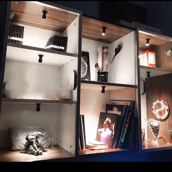 5V USB Mini LED Spotlights: Dimbar Displaybelysning for Smykkeskap i Svart Varmt Lys