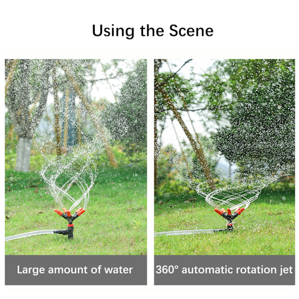 Effektivt roterende sprinklerhode for automatisk plenbevanning