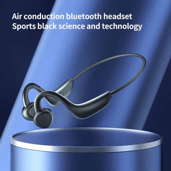 Bluetooth 5.2 sporthörlurar med bygel/rem Svart