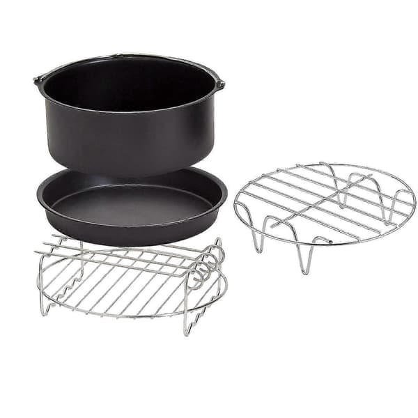 4 stk. Airfryer-tilbehør 6 tommer passer til Airfryer 2,3-3,2 qt bagekurv pizzaplade grillpande køkken