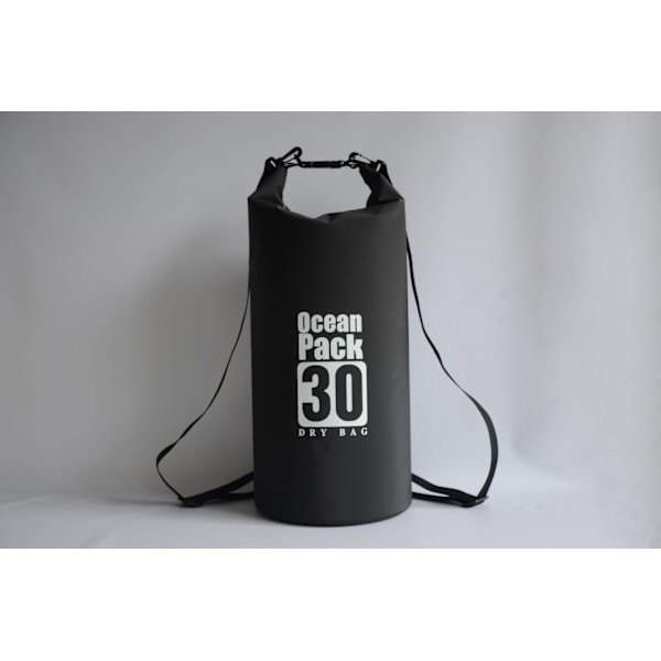PVC ulkoilmauimapuku vedenpitävä laukku rantakassi 30L Black