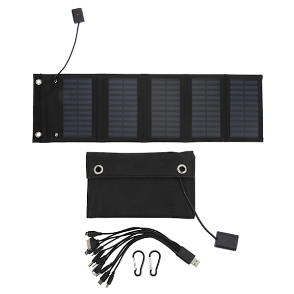 Vanntett Sammenleggbart 25W Solcellepanel med USB-kabel for Kameraer og Laptoper
