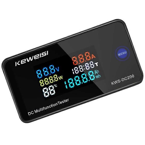 KEWEISI DC 0-200V Voltmeter Ammeter KWS Strøm Energimåler LED Digital DC Wattmeter Elektrisk Måler, 10A