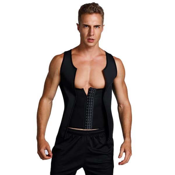 Midjetrener for menn med glidelås, kompresjonsvest, shapewear L L