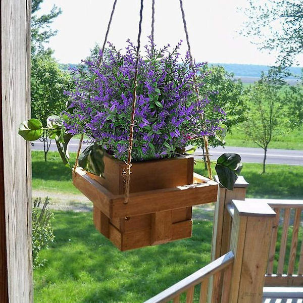 8st konstgjorda lavendelväxter Falska blommor Plaststjälkar Red 3