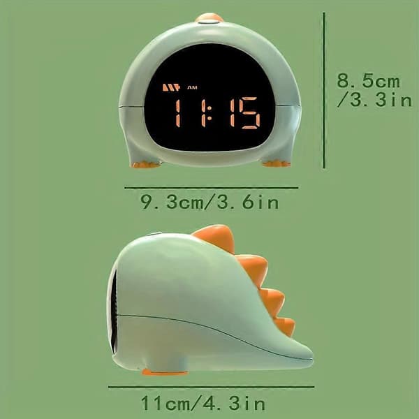 Liten Dinosaurie LED Digital Sängklocka Barnrum Studierum Tecknad USB Smart Elektronisk Klocka green