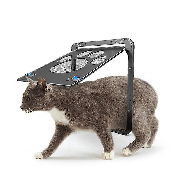 Låsbar magnetisk flikskärm Automatisk låsbar husdjursdörr 24*29cm Black