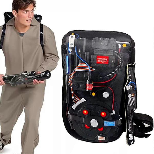 Vuxen Ghostbusters Halloween-dräkt, Deluxe Ghostbusters Overall för män, Ghostbusters Proton Pack