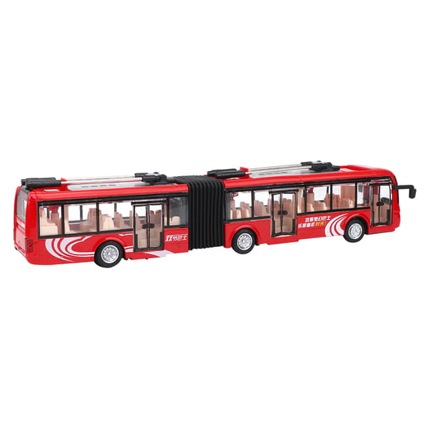 1:48 Skala CS0133 Elektronisk Bybus Lys Pædagogisk Legetøjsbil Trafikmodel til Børn Rød