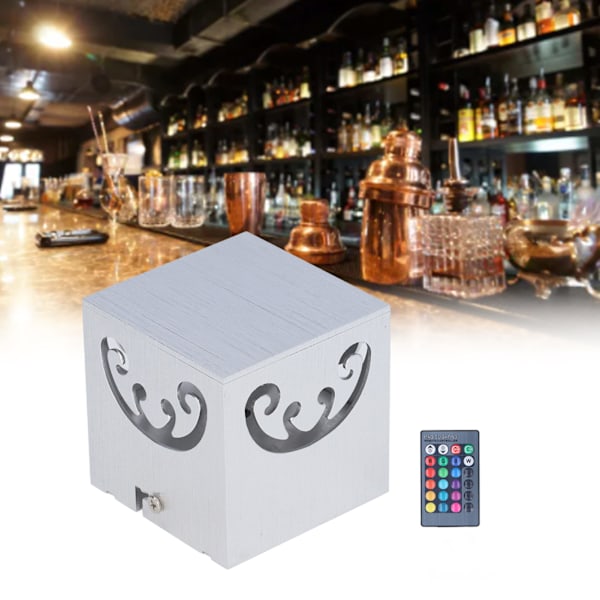 360° RGB Aluminium LED Væglampe med Huldesign, 3W Lampe, 24-Tasters Kontrol til Soveværelse (85-277V)