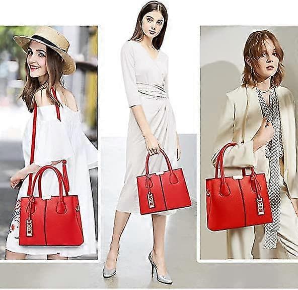 Damväska handväska Läder Crossbody Väskor och Handväskor för Kvinnor Red