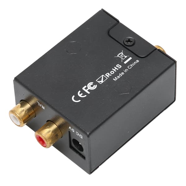 Digital lydkonverter koaksial optisk til analog stereo adapter EU-plugg 100–240V