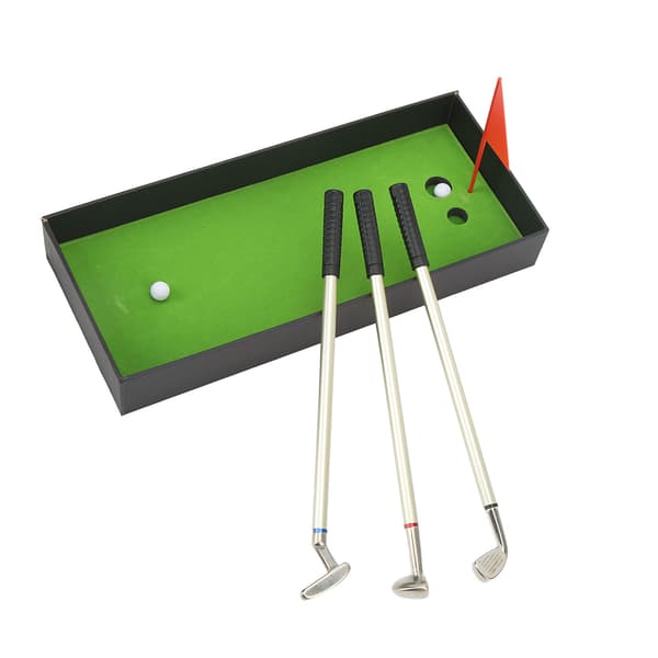 Golfpennset med Mini Golf Kulspetspenna Flagg Förvaringslåda för Golfare