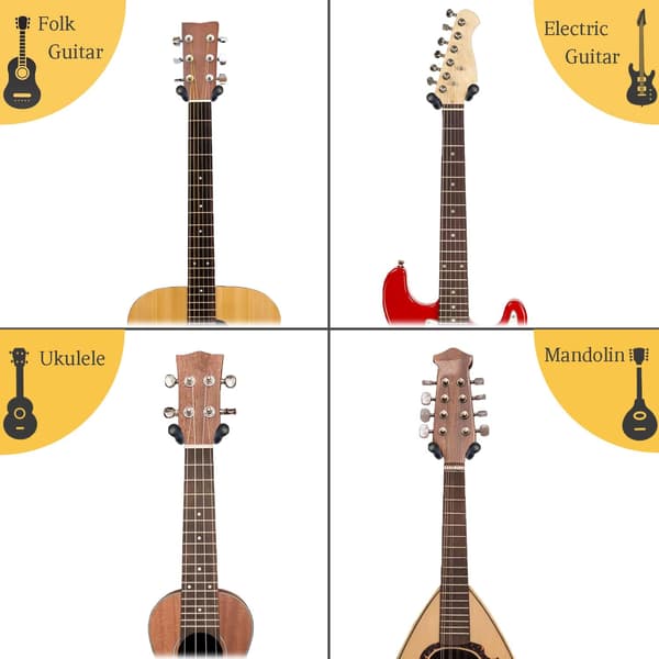 Gitarrväggfäste, Svart Valnöt Trä Gitarrhängare, U-formad Gitarrväggfäste, Gitarrhållare Krok Stativ Vägg för Akustisk, Elgitarr