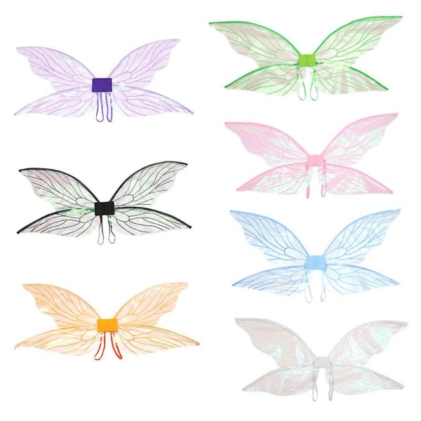 Flickor Butterfly Wing Sparkling Dress Up Cosplay kostym