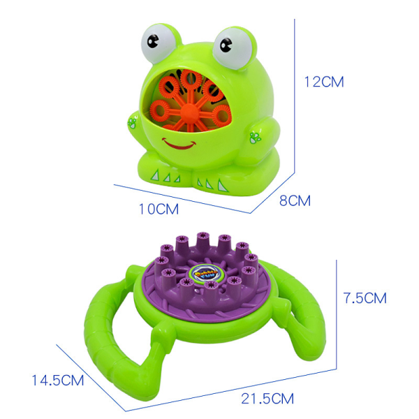 Elektrisk fläkt bubbel leksak automatisk groda blåser bubbel mas frog