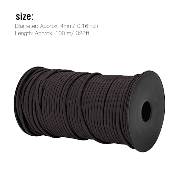 100m 9-säikeinen 4mm kestävä ruskea paracord-nauha retkeilyyn ja ulkokäyttöön