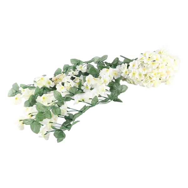 Hvit 4-Petals Wisteria Hengekurv - Kunstig Blomsterranke for Hjemmeinnredning