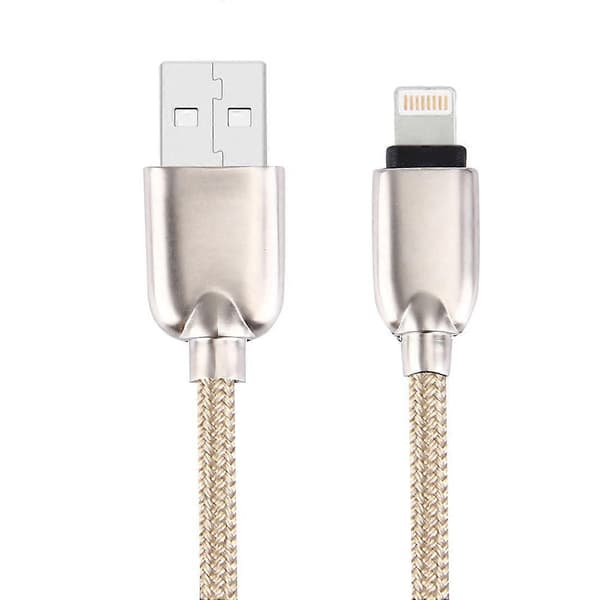 1m flettet 108 kobberkjerner 8-pinners til USB data synkroniserings- og ladekabel for iPhone, iPad Gold