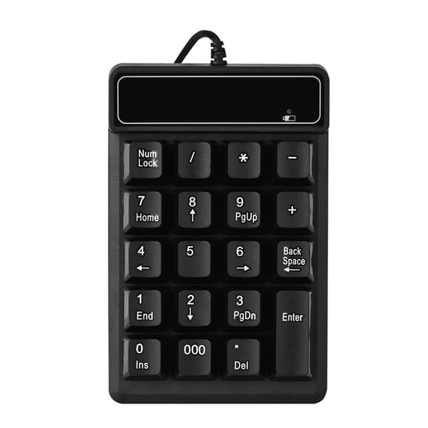 USB-kabelanslutet numeriskt tangentbord 19 tangenter för Windows Laptop Desktop PC