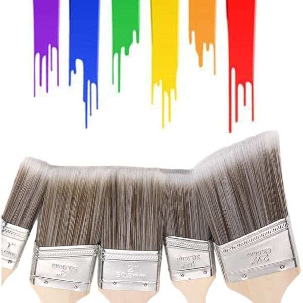 【DENGTU】5-pack Flat Brushes 25.4mm/38.1mm/50.8mm/63.5mm Precision Brushes, Angled Handles