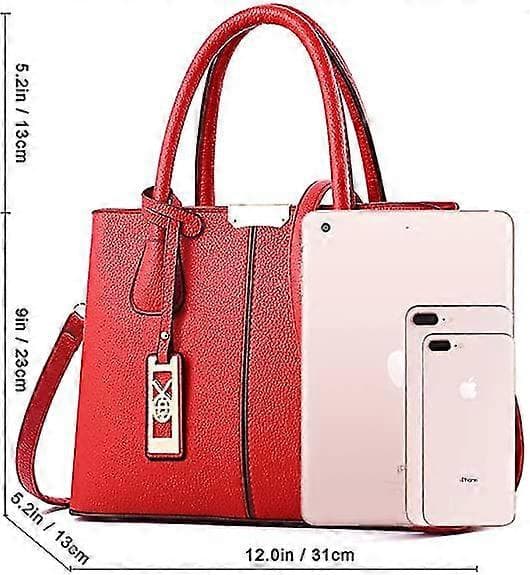 Damväska handväska Läder Crossbody Väskor och Handväskor för Kvinnor Red