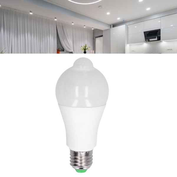 E27 18W LED Induksjonslyspære med PIR-kontroll for Korridorer, Soverom og Trapper - Rent Hvitt Lys 85-265V