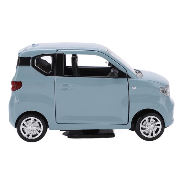 Blå 1/24 Skala Legering Die Cast Mini EV Modellbil med Infällbart Tak Resväska Leksak för Barn Över 3 År