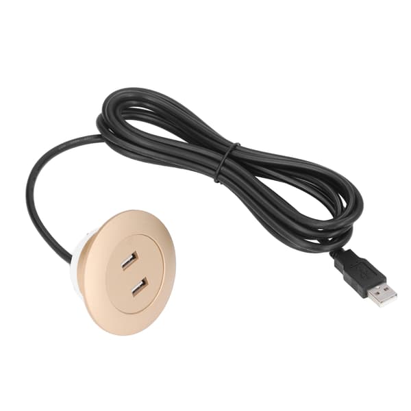 Guld Flush Mount Dobbelt USB Opladningsstik Sofa USB Oplader til Hjemmet