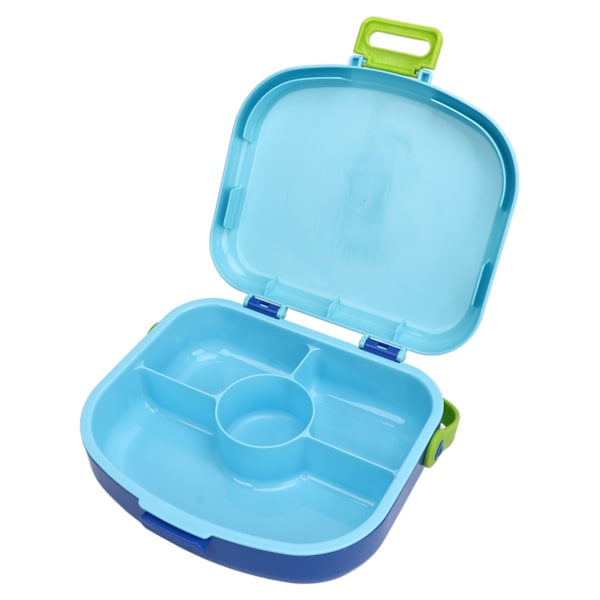Bento Lunchbox med separata ABS-fack, spänne, läckagesäker design, ventil, värmebeständig - Inkluderar sked och gaffel - Blå Blue