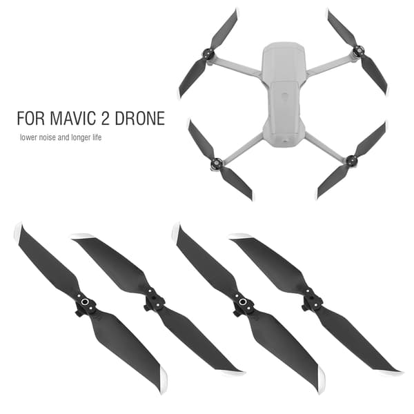 4 stk Propeller Lav Støj Hurtig Udløsning Propeller Tilbehør Passer til Mavic AIR 2 Drone Sort Sølvkant