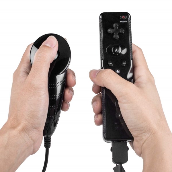 Wii Remote ja Nunchuk ohjain musta