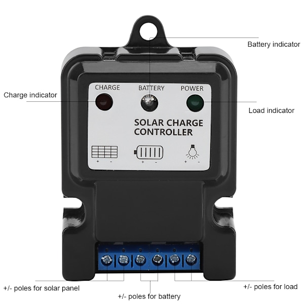 PWM Smart Solarladdningsregulator DHS 5S 6V/12V 10A för Effektiv Energihantering