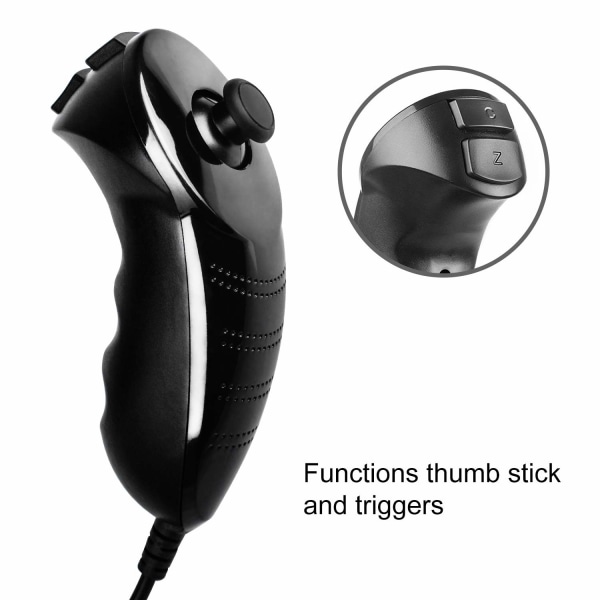 Wii Remote ja Nunchuk ohjain musta